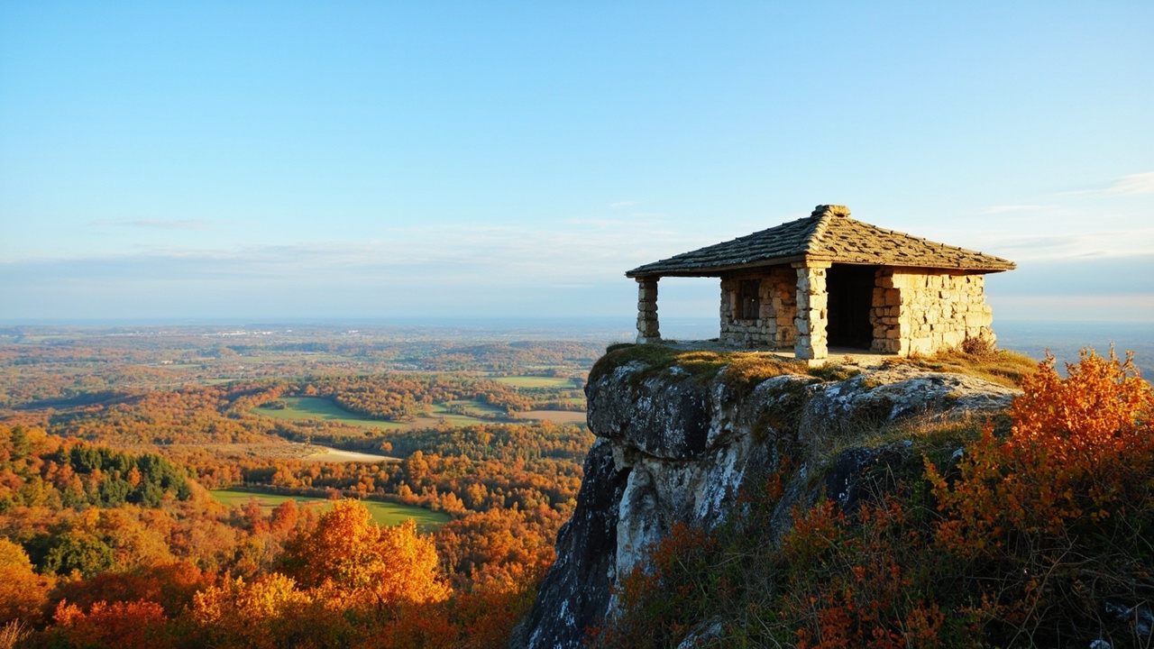 Le pavillon de chasse La Thébaïde au sommet de la butte en Essonne